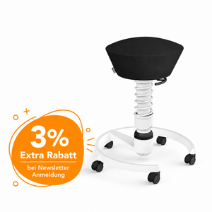 Aeris Swopper mit Rollen (Weiss) – Ergonomischer Sitzhocker für aktives Sitzen