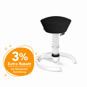Aeris Swopper mit Gleiter (Weiß) – Ergonomischer Sitzhocker für aktives Sitzen