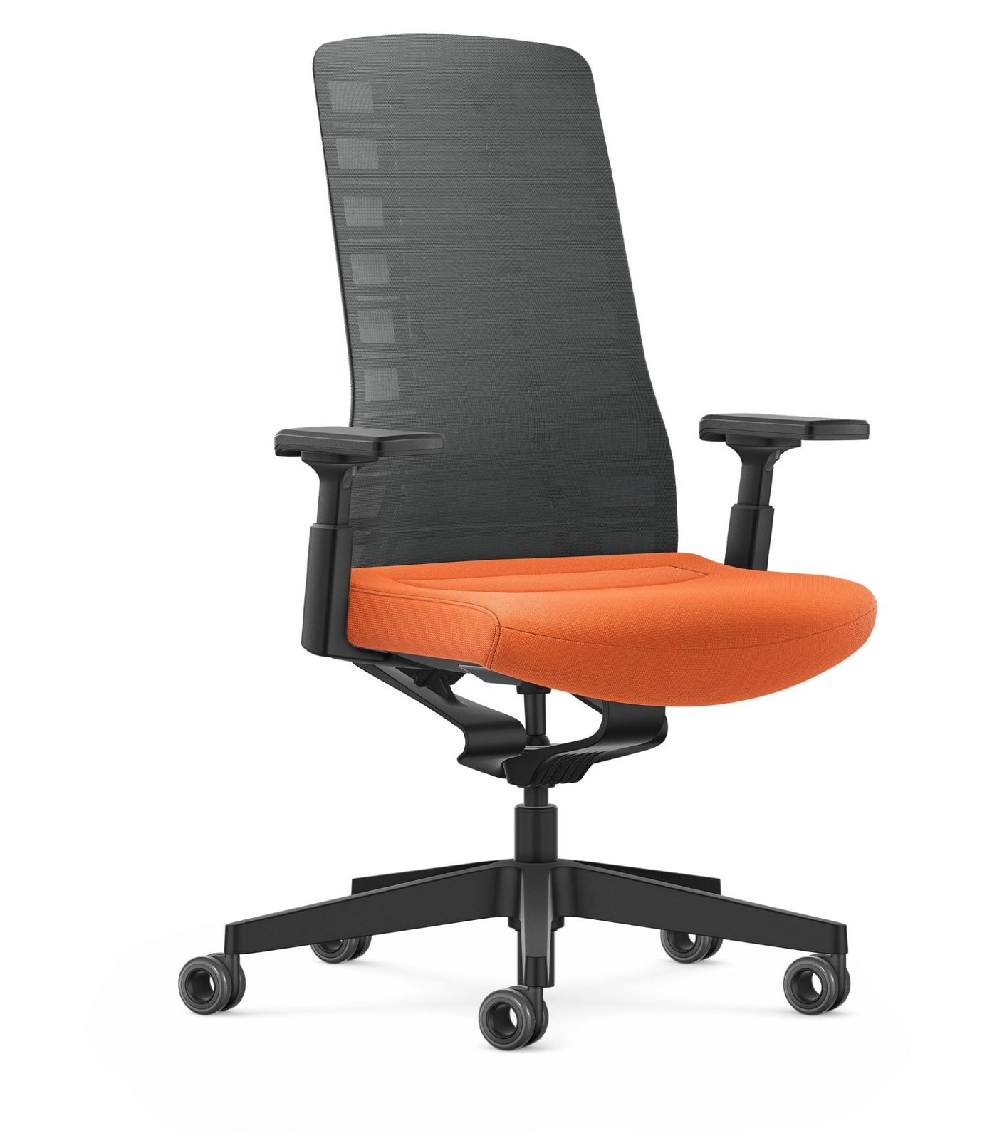 Interstuhl - PURE Active (PU213) - Bürostuhl - Anthrazit Orange - Verstellbare 4 - D Armlehne - 123HomeOffice