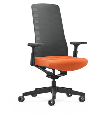 Interstuhl - PURE Active (PU213) - Bürostuhl - Anthrazit Orange - Verstellbare 4 - D Armlehne - 123HomeOffice