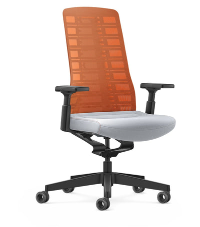 Interstuhl - PURE Active (PU213) - Bürostuhl - Orange Hellgrau - Verstellbare 4 - D Armlehne - 123HomeOffice