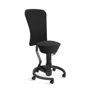 Swopper Black with backrest & castors